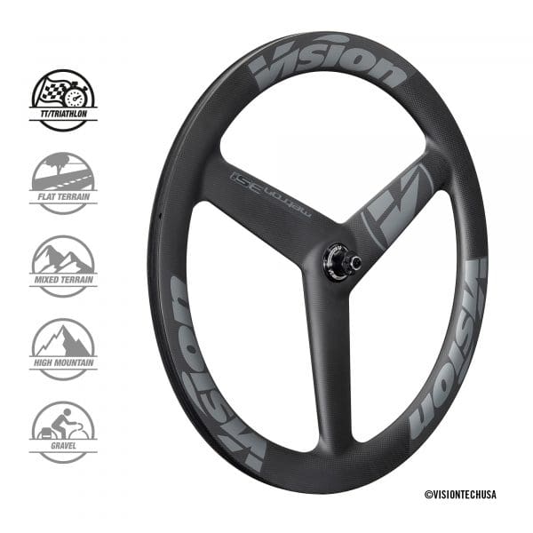 (1 Cặp) Bánh 3 đao Vision Metron 3 Spokes Disc Brake - Clincher/TLR - Ảnh 1